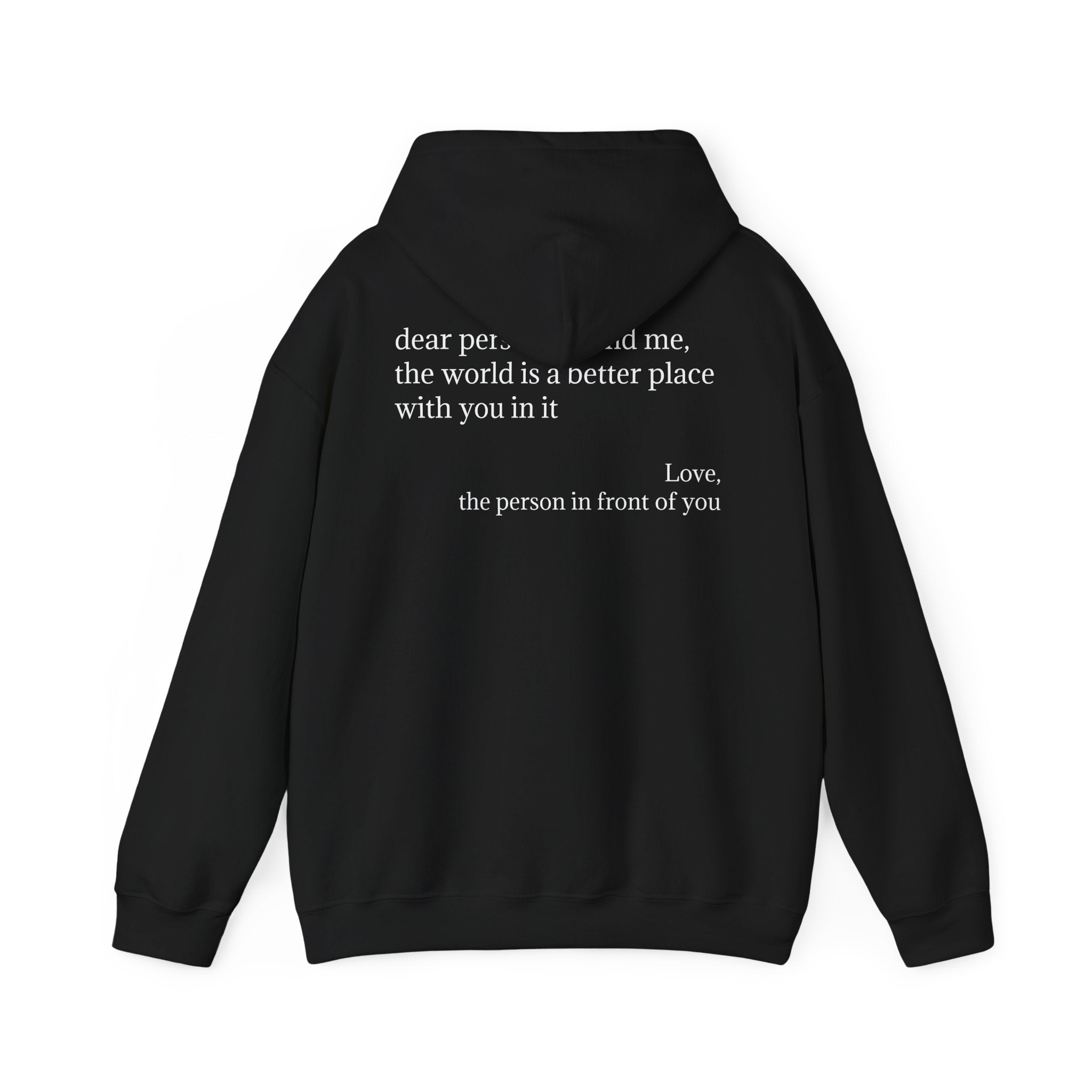 Inspirational 'you are enough.' Hoodie — Minimalist Self-Love Sweatshirt (Back Message: Dear person behind me...)