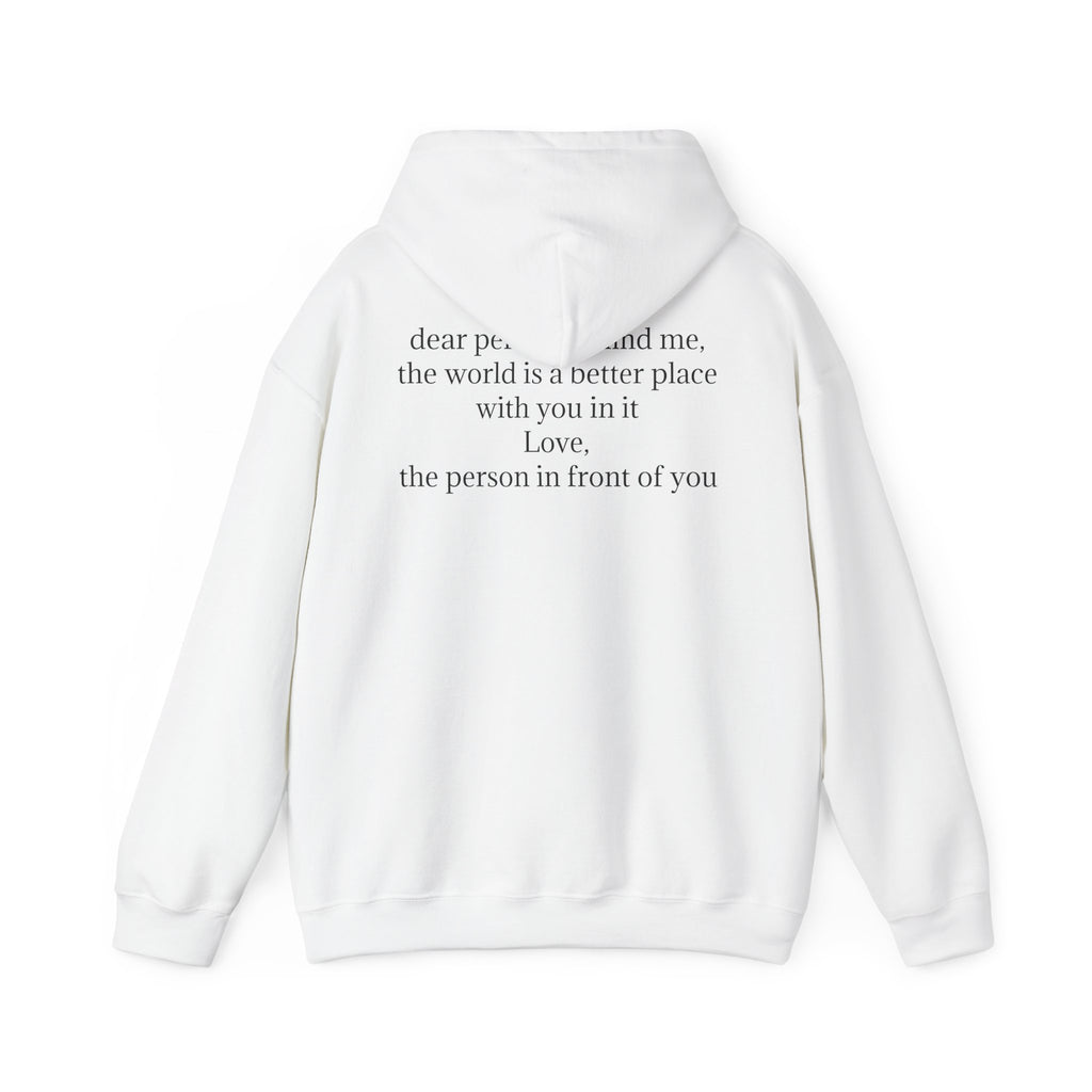 Inspirational 'you are enough.' Hoodie — Minimalist Self-Love Sweatshirt (Back Message: Dear person behind me...)
