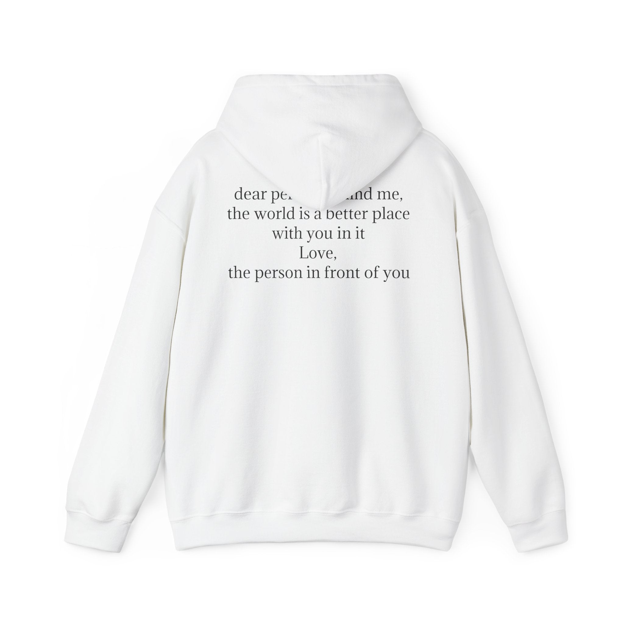 Inspirational 'you are enough.' Hoodie — Minimalist Self-Love Sweatshirt (Back Message: Dear person behind me...)