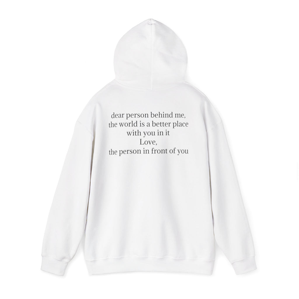 Inspirational 'you are enough.' Hoodie — Minimalist Self-Love Sweatshirt (Back Message: Dear person behind me...)