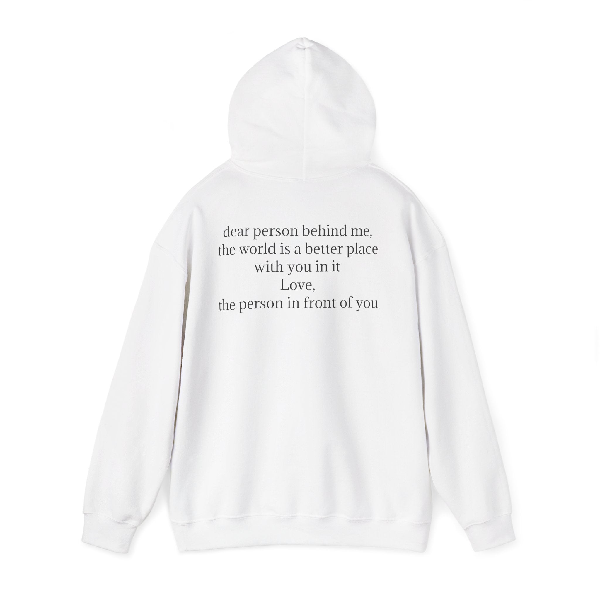 Inspirational 'you are enough.' Hoodie — Minimalist Self-Love Sweatshirt (Back Message: Dear person behind me...)