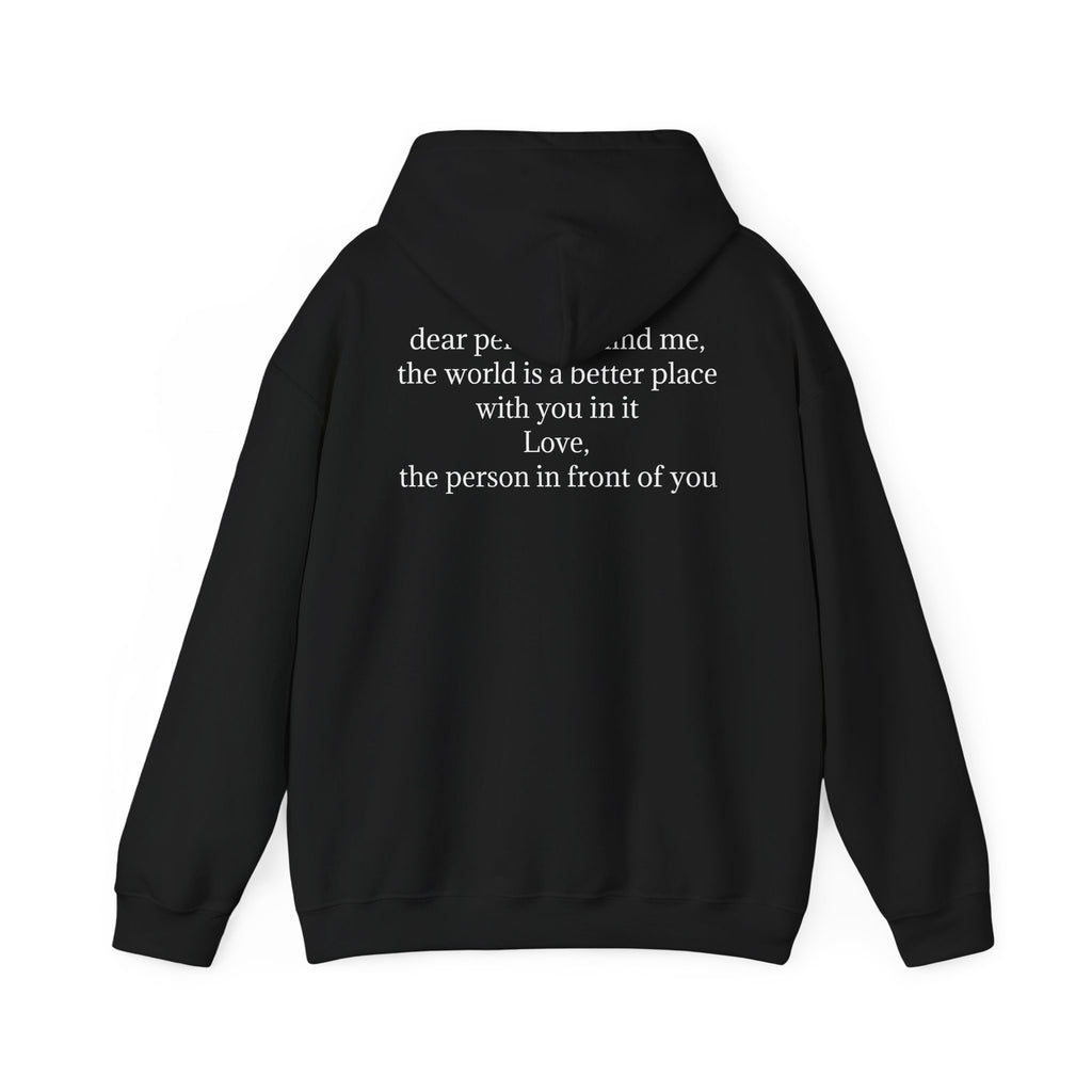 Inspirational 'you are enough.' Hoodie — Minimalist Self-Love Sweatshirt (Back Message: Dear person behind me...)