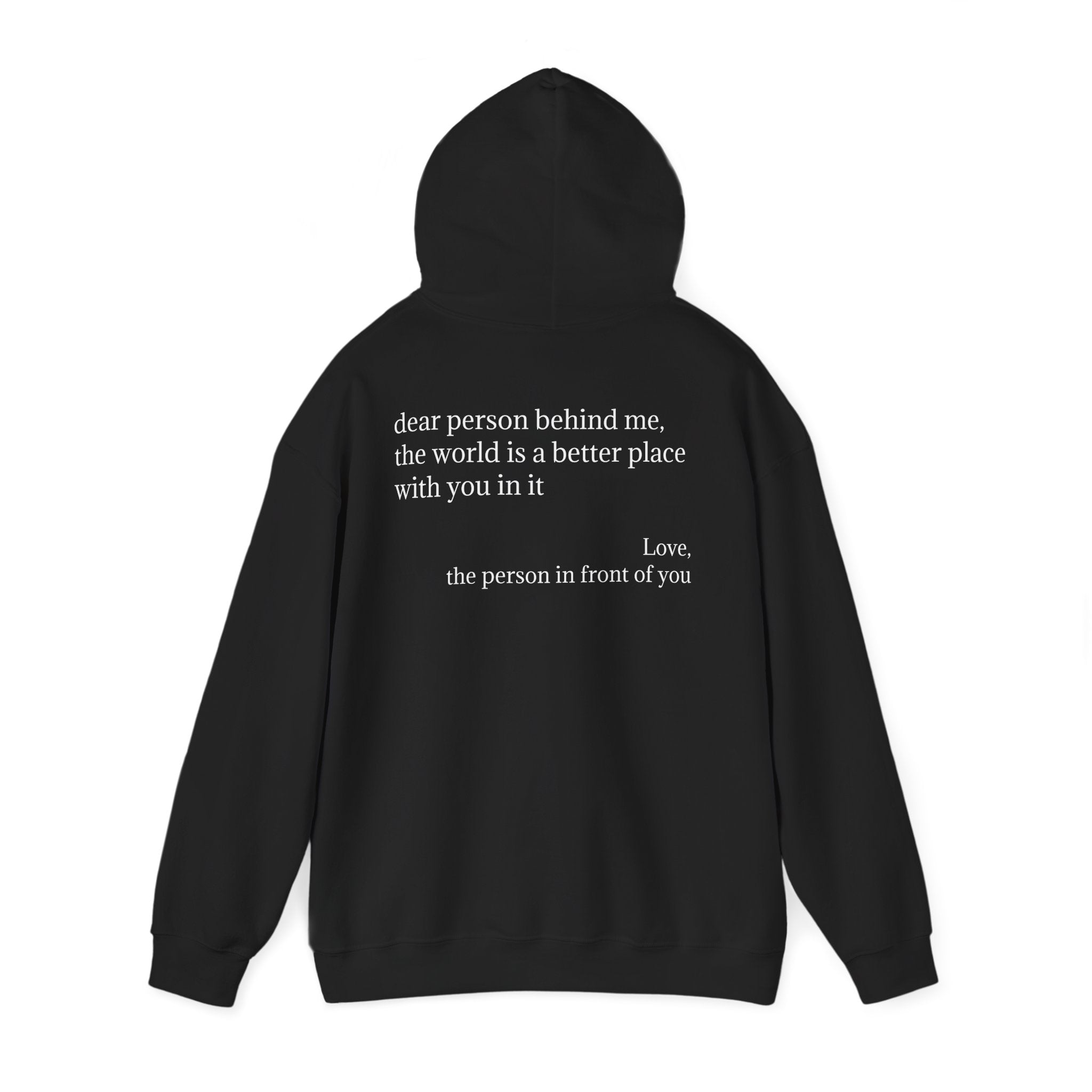 Inspirational 'you are enough.' Hoodie — Minimalist Self-Love Sweatshirt (Back Message: Dear person behind me...)